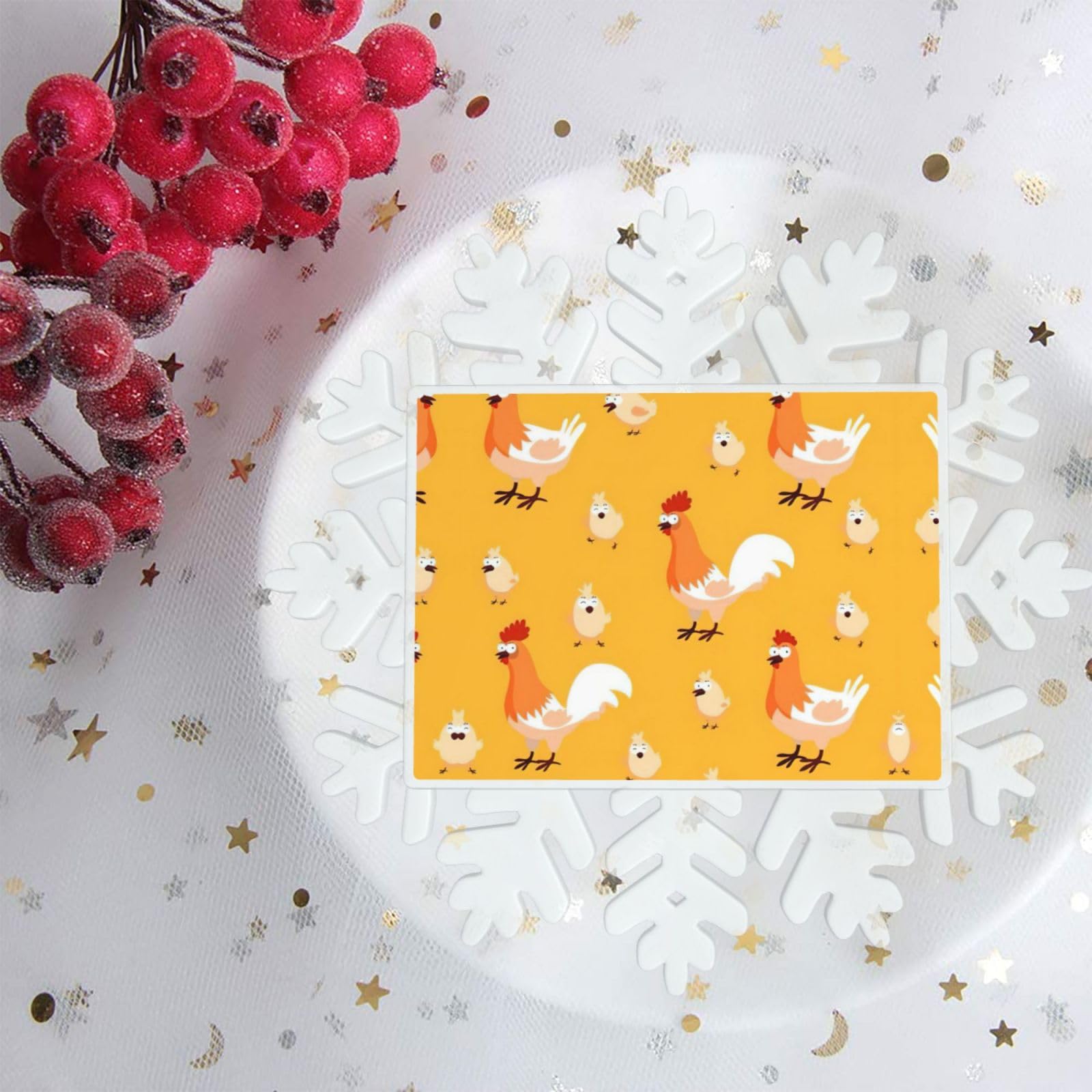 ひよこ【冬の壁面飾り】『雪の結晶～クリスマス』ツリー・サンタとトナカイ Amazon｜チキンひよこプリント クリスマス 雪の結晶